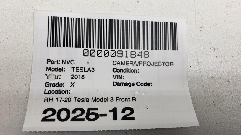 ⭕17-20 Tesla Model 3 Front Right Repeater Turn Signal Fender Camera 11