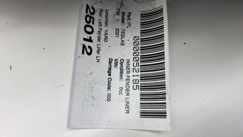 2021-2024 Tesla Model S Rear Driver Side Wheel Arch Liner Splash Shield Left LH