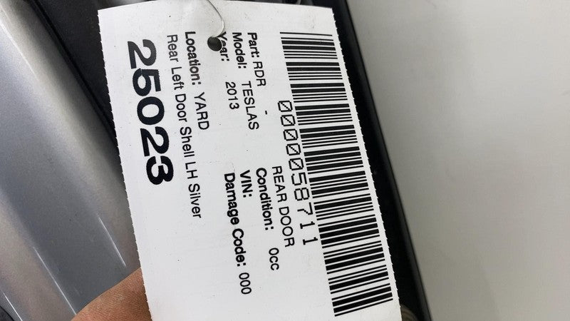 ⭕ 2012-2015 Tesla Model S Rear Driver Side Door Shell Panel Left Silve