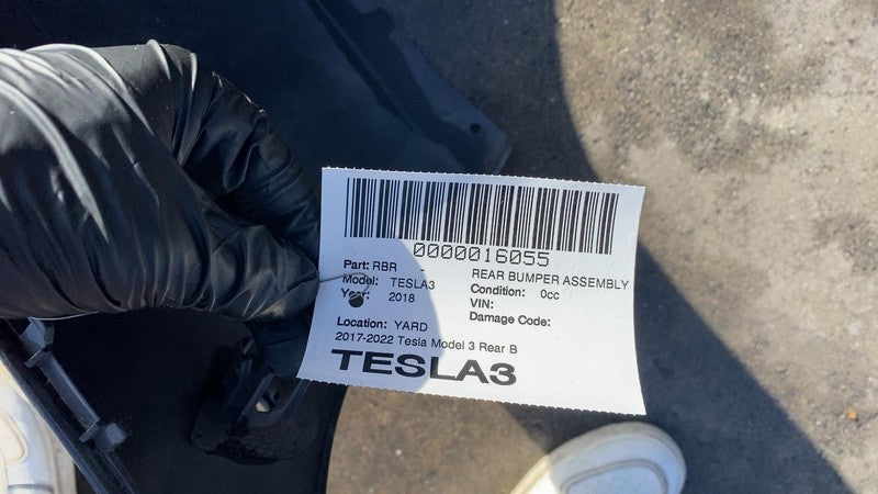 ⭕ 17-22 Tesla Model 3 Rear Bumper Cover w/ Park Sensor Holes Assy Gray