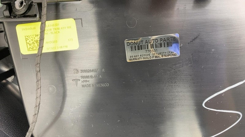 ⭕2021-2023 Tesla Model 3 Rear Passenger Side Interior Door Panel Trim 
