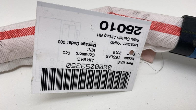 2012-2020 Tesla Model S Passenger Side Roof Curtain Safety Airbag Righ