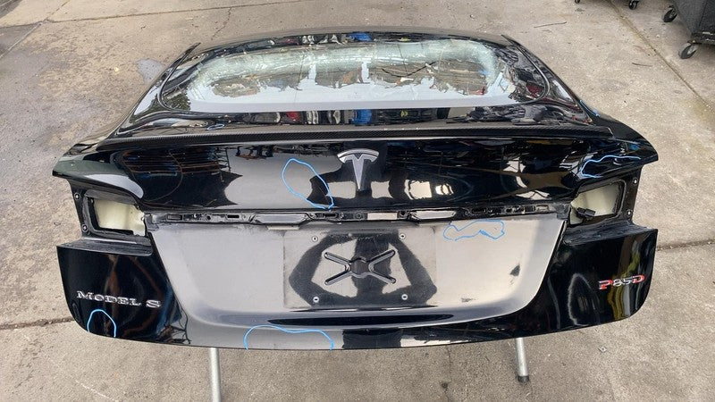E6 43R-000319 2012-2015 Tesla Model S Rear Tailgate Hatch Panel w/ Liftgate Glass Black - PBSB