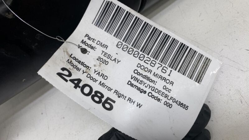 1495588-00-D ⭕ 2020 Tesla Model Y Front Exterior Rear View Door Mirror Right RH White PPSW