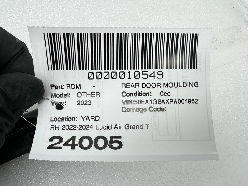 ⭕ 2022-2024 Lucid Air Grand Touring Rear Right Door Window Belt Moldin