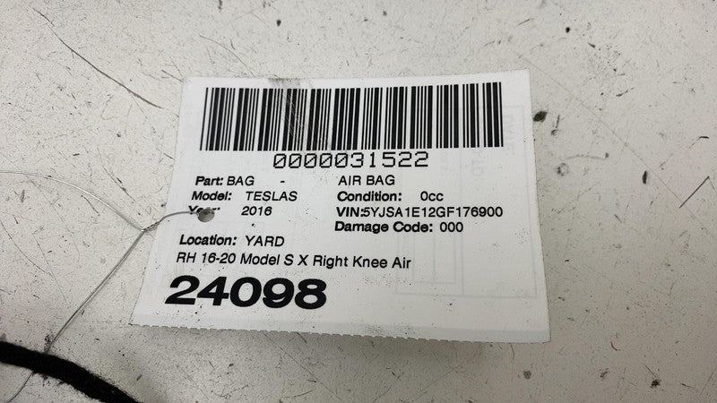 1005260-00-H ⭕16-20 Model S X Left or Right Knee Airbag LH & RH Fits either side 1005260-00-H