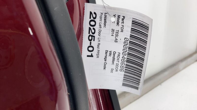 2012-2015 Tesla Model S Front Driver Side Door Shell Panel Left LH Red -PPSR OEM