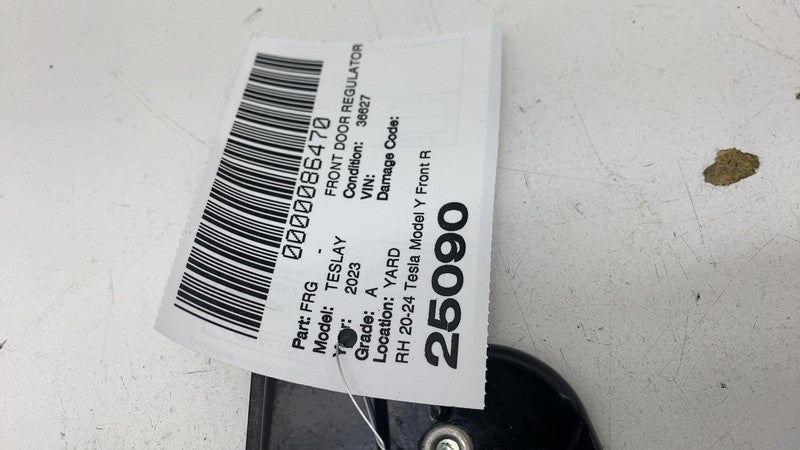 ⭕ 20-24 Tesla Model Y Front Passenger Side Door Window Regulator & Mot