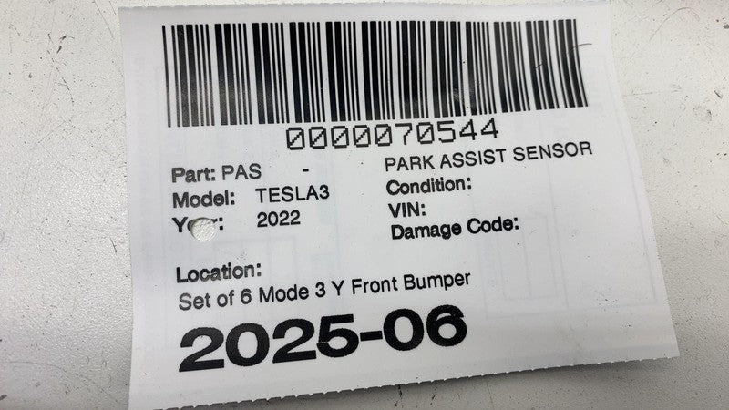 ⭕ 21-23 Model 3 SET x6 Park Assist Sensor White PPSW 1741484-11-A / 17