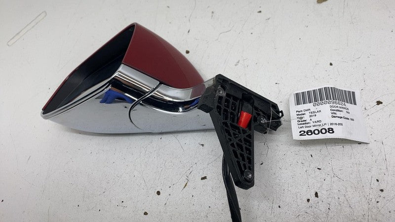⭕ 16-20 Tesla Model X Left Exterior Rear View Door Mirror Red PPMR 103
