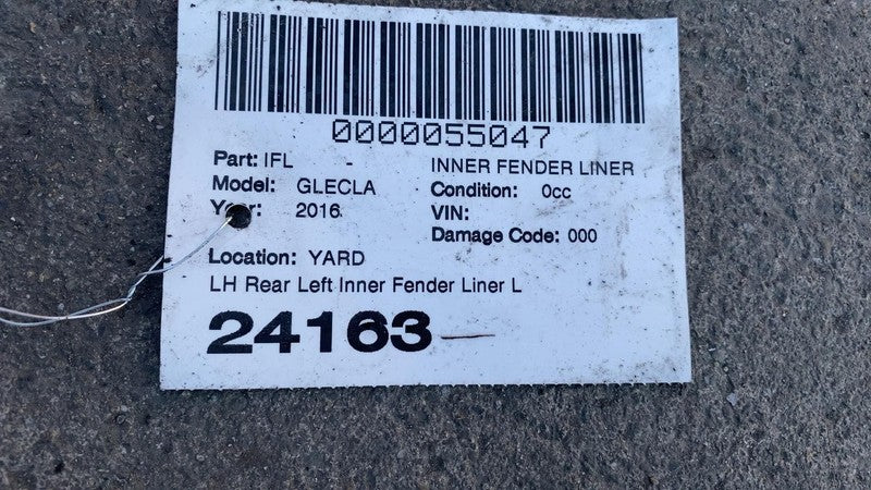 2016 Mercedes-Benz GLE350 Rear Side Inner Fender Liner Splash Guard Shield Left