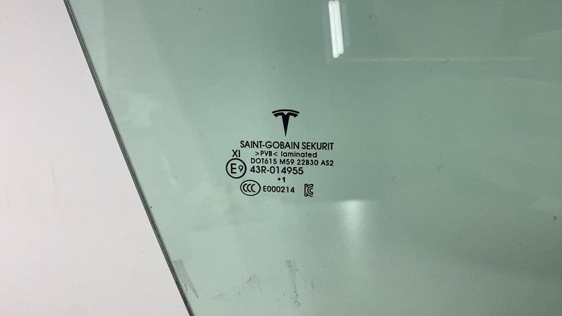 E9 43R-014955 ⭕ 2020-2021 Tesla Model Y Front Passenger Door Window Glass Right (Single Pane)