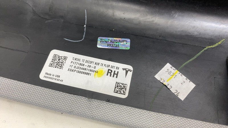 ⭕ 2024 2025 Model 3 Passenger Side Upper Rail Trim Cover Right RH 1771