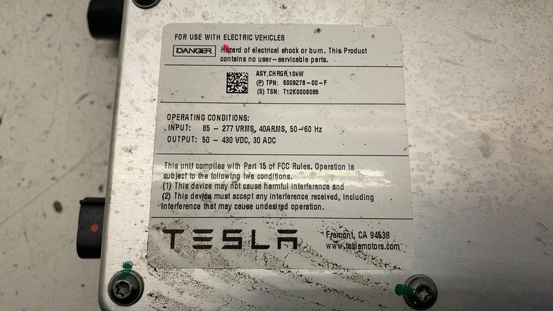 600927800F 2012 2013 2014 2015 Tesla Model S MS High Voltage HV Onboard Charger Module 10KW