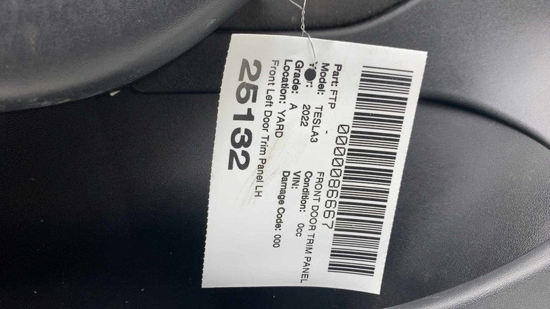 ⭕ 2021-2023 Tesla Model 3 Front Left Interior Door Panel Trim Card 159