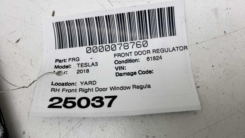 1096621-00-H ⭕ 2017-2023 Tesla Model 3 Front Right Door Window Regulator & Motor 1096621-00-H