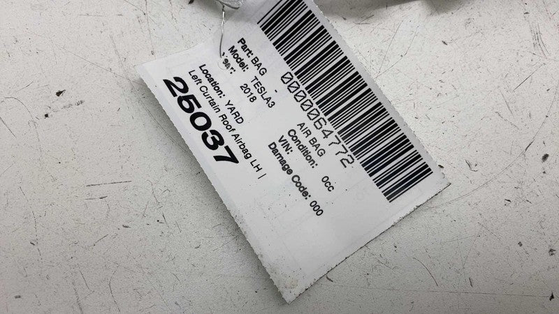 1077827-00-D ⭕ 2017-2023 Tesla Model 3 Driver Side Curtain Roof Airbag Head Left 1077827-00-D