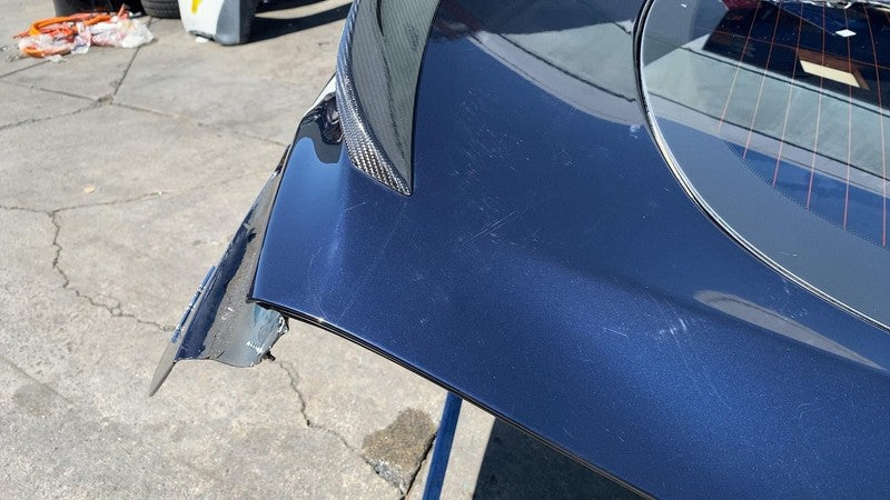 ⭕12-15 Model S Liftgate Trunk Lid Tailgate Hatch Shell Blue PMMB w/ Window Glass
