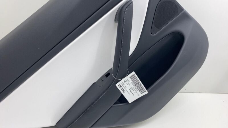 1105095 00 2017-2020 Tesla Model 3 M3 Rear Driver Side Door Panel Trim Cover White Left LH