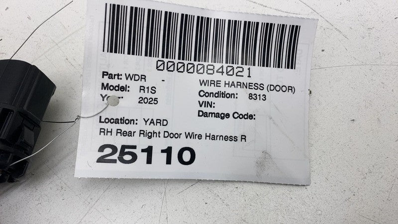 ⭕2025 Rivian R1S Rear Passenger Side Door Wiring Harness Wire Right PT