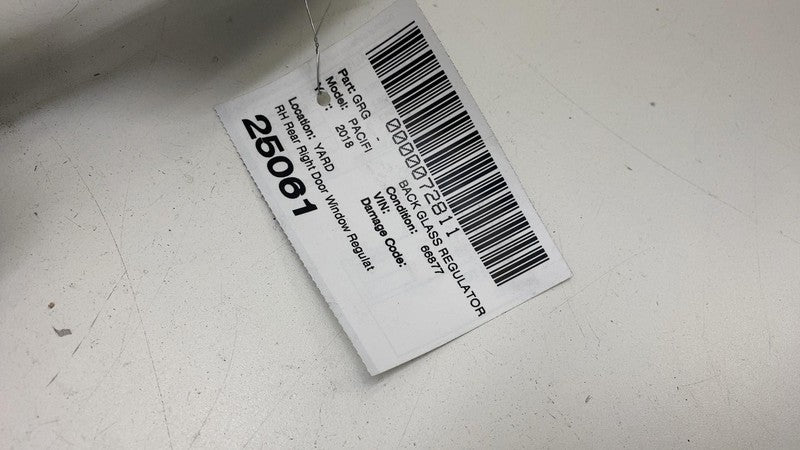 3040965 ⭕ 2017-2024 Chrysler Pacifica Rear Right Door Window Regulator & Motor 3040965