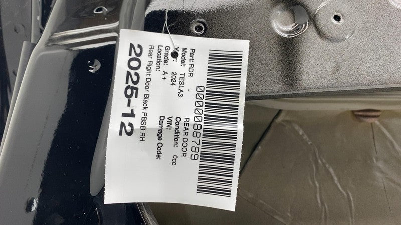 ⭕ 2024-2025 Tesla Model 3 Rear Passenger Side Door Shell Panel Right B