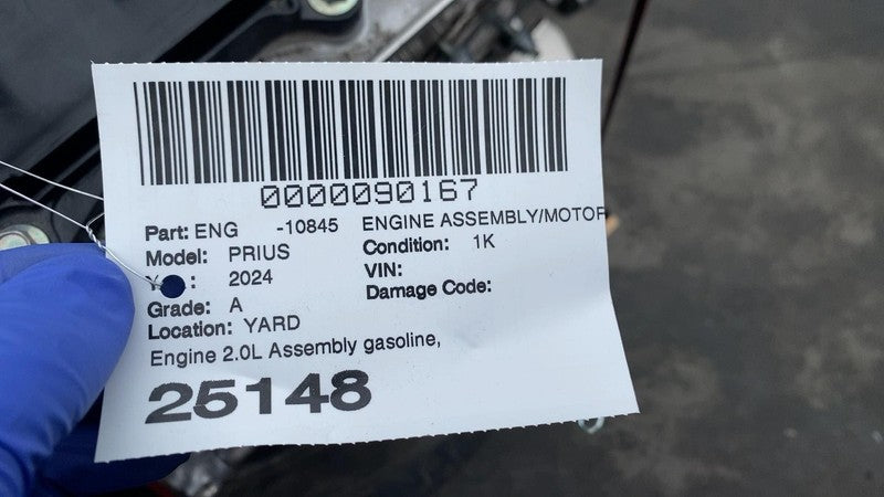 ⭕ 2023-2024 Toyota Prius Engine Motor Assembly 2.0L Gas M20AFXS (5th V