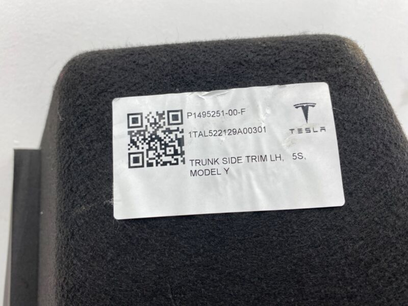 1495251 00 F ⭕2020-2023 Tesla Model Y Driver Side Trunk Trim End Item Panel Left 1495251-00-F