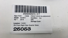 ⭕ 2018-2023 Subaru XV Crosstrek Front Passenger Side Door Quarter Glass Right RH
