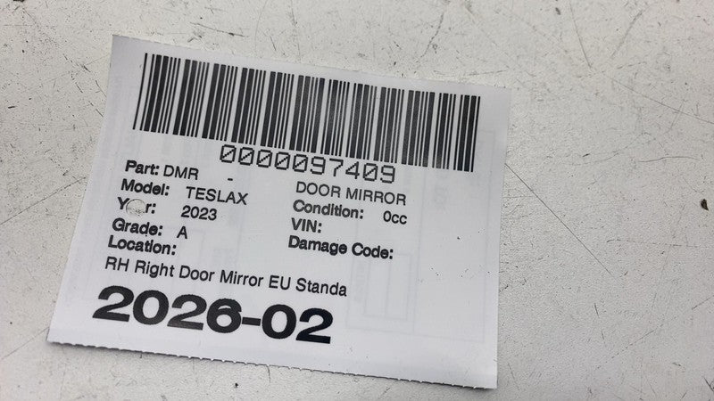 ⭕ 2021-2025 Model X Right Exterior Rear View Door Mirror White PPSW 10