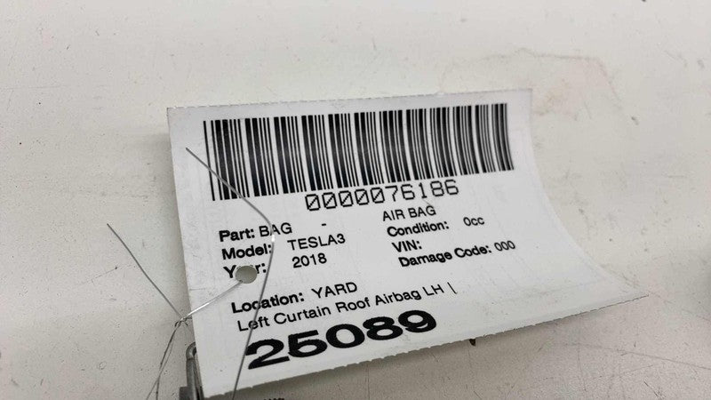 1077827-00-D ⭕ 2017-2023 Tesla Model 3 Driver Side Curtain Roof Airbag Head Left 1077827-00-D