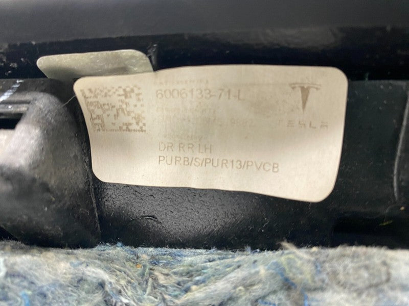 600613371L ⭕ 12-20 Tesla Model S Rear Left Interior Door Panel Trim Card Cover 6006133-71-L