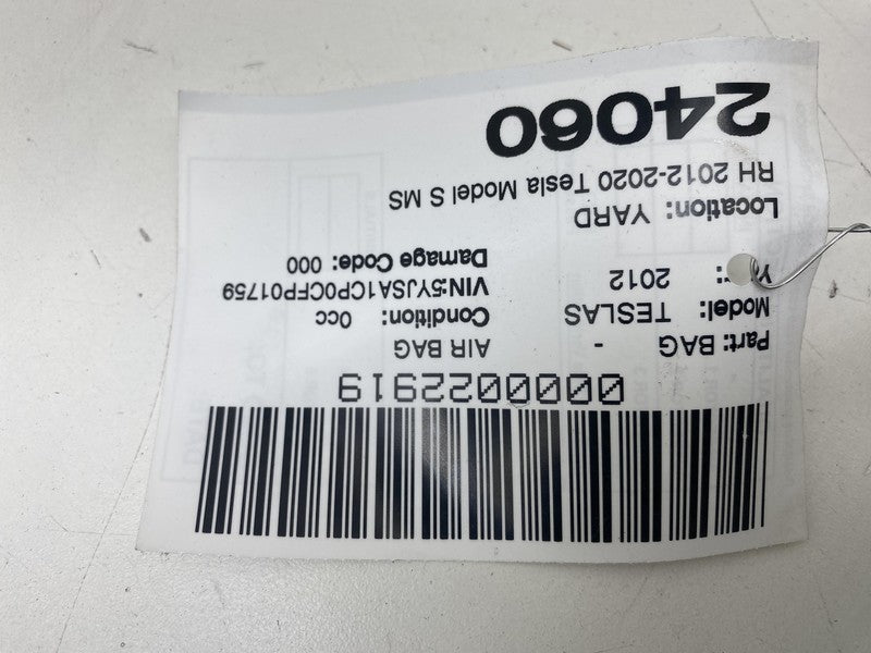 ⭕ 2012-2020 Model S Passenger Side Roof Curtain Safety Airbag Right 10