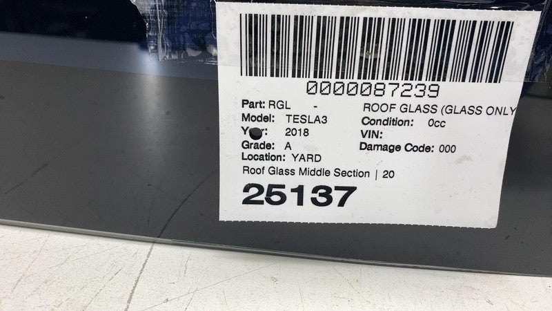 ⭕ 17-19 Model 3 Middle Panoramic Sunroof Fixed Roof Glass Moonroof 146