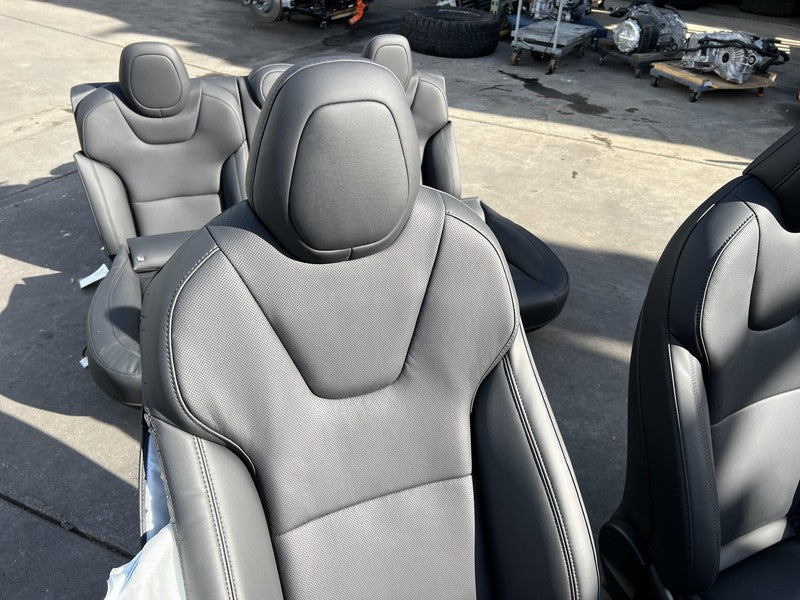 ⭕ 21-23 Tesla Model S Left & Right Front Bucket Seat + Rear 2nd Row Seat Black