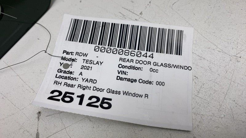 ⭕ 2020-2024 Tesla Model Y MY Rear Passenger Side Door Window Glass Rig