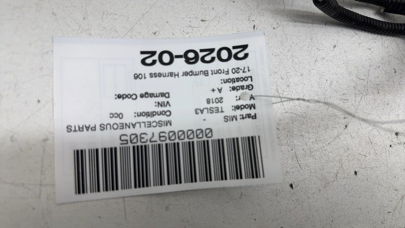 ⭕ 2017-2020 Tesla Model 3 Front Bumper Wiring Harness suit w/ Lamps 10