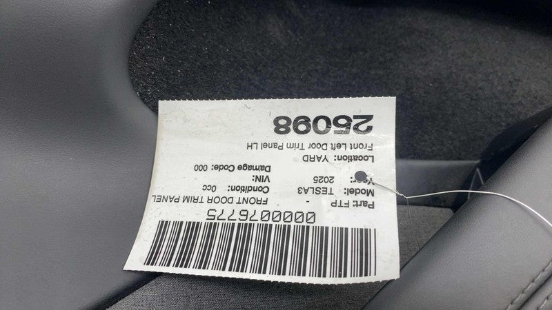 ⭕24-25 Model 3 Front Driver Side Highland Door Panel Trim Card Left 19