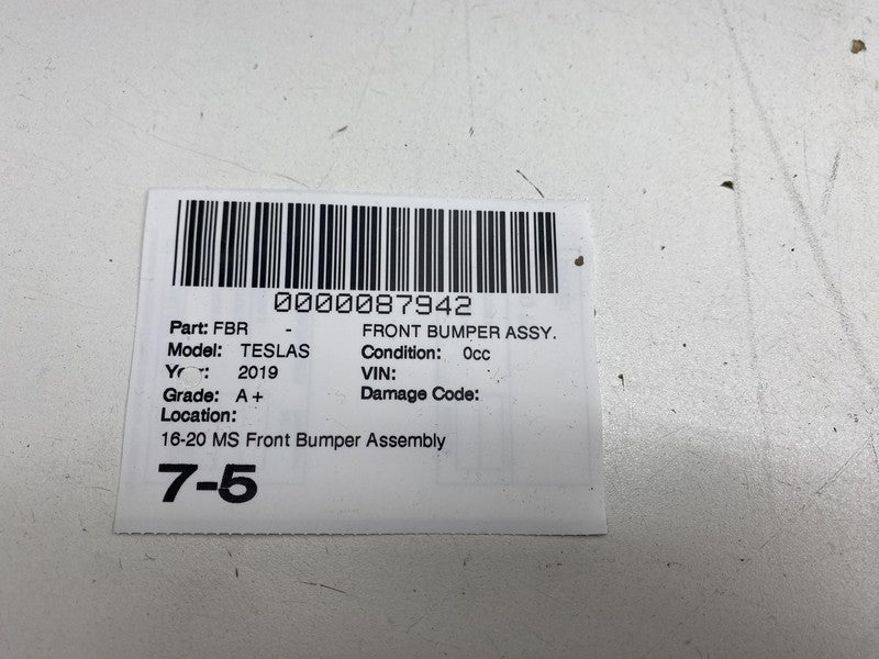 1056370-S0-A ⭕ 2016-2020 Tesla Model S Front Bumper Cover w/ Foglight & Sensor Hole Assembly