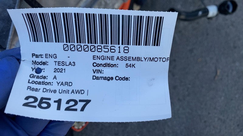⭕ 17-20 Tesla Model 3 Rear Drive Unit Engine Motor Low Current AWD 112