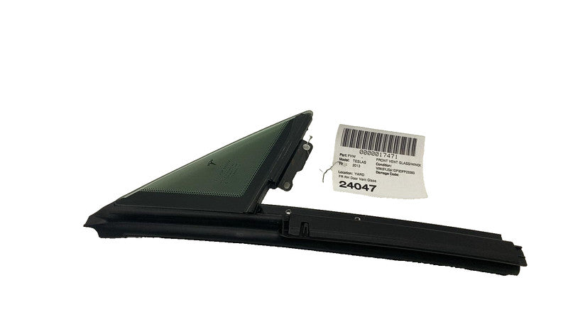 ⭕ 12-20 Tesla Model S Front Right Door Window Corner Vent Quarter Glas