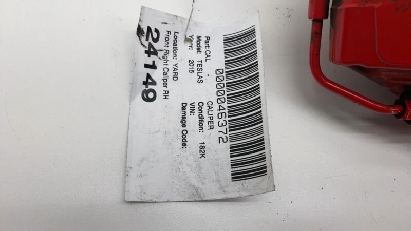 2012-2020 Tesla Model S Front Passenger Side Caliper Red + Brake Hose Line Right