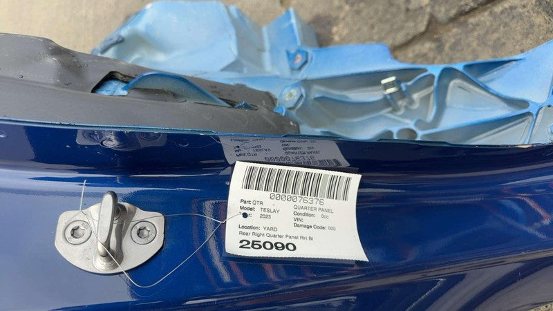 ⭕ 2020-2024 Tesla Model Y Rear Right Quarter Panel Structural Cutout Blue PPSB