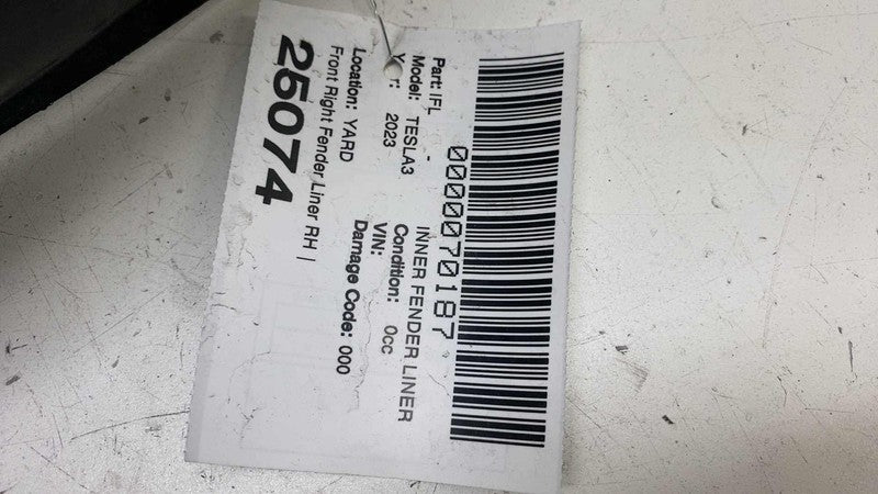 ⭕ 18-23 Tesla Model 3 Front Right Wheel Fender Liner Splash Shield 108