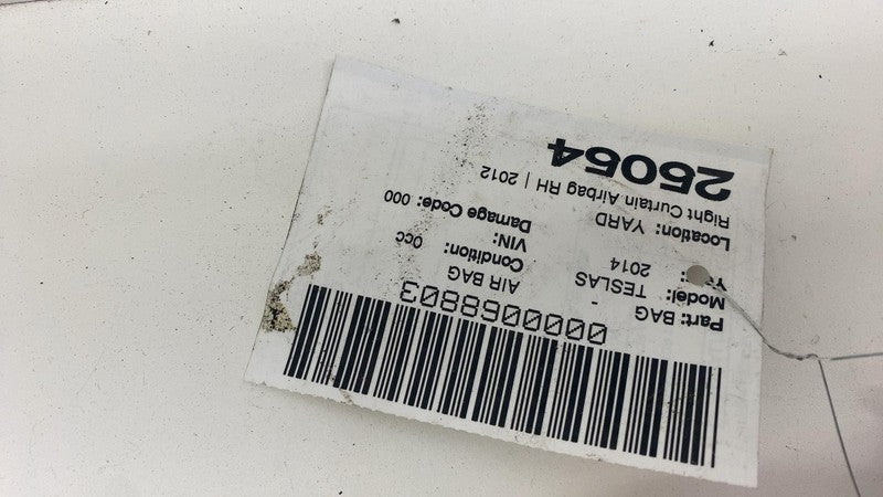 ⭕ 2012-2020 Tesla Model S Right Passenger Roof Curtain Airbag OEM 1005