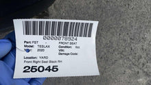 ⭕16-20 Tesla Model X Front Passenger Side 1st Row Seat Black w/ Track Rail Right