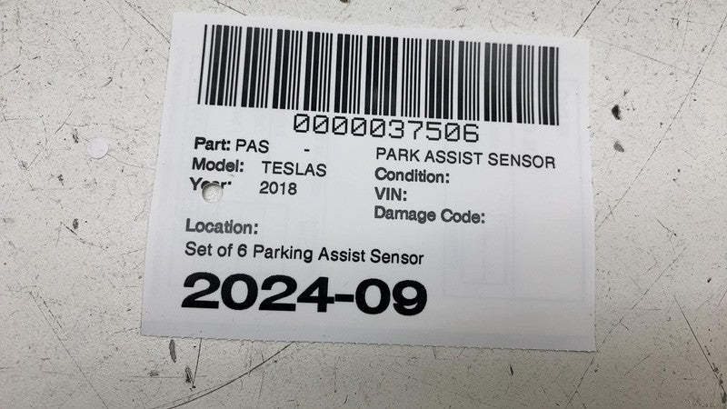 ⭕ 16-20 Tesla Model S SET of 6 Bumper Ultrasonic Parking Sensor PDC 11