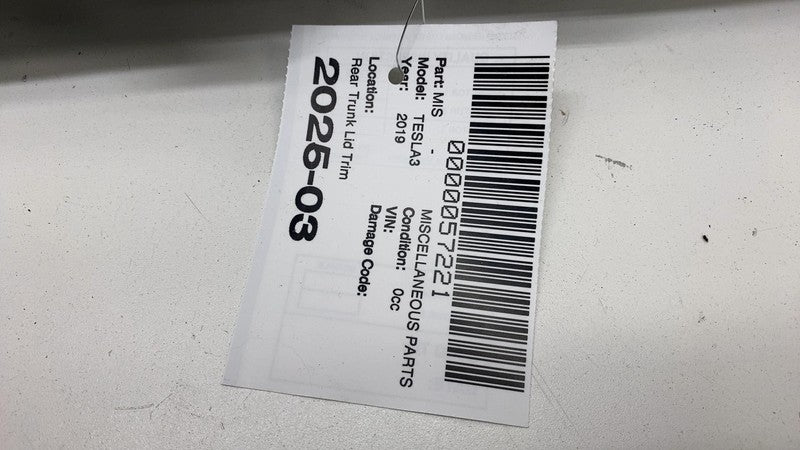 1090455-00-H ⭕ 2017-2023 Model 3 Rear Trunk Lid Liftgate Inner Trim Cover Panel 1090455-00-H