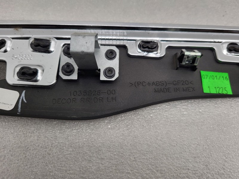 1035826 07 A ⭕ 16-20 Model X Rear Left Door Trim Mold Card Molding Obeche Pore 1035826-07-A