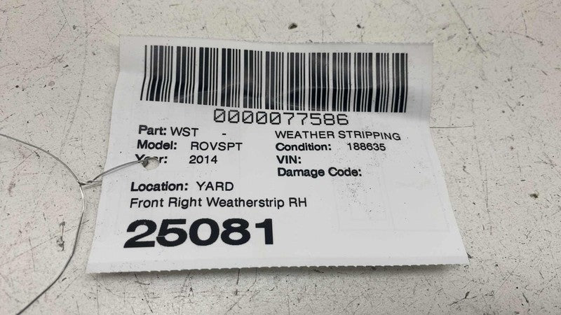 ⭕ 2014-2017 Land Range Rover Sport Front Door Weatherstrip Rubber Seal